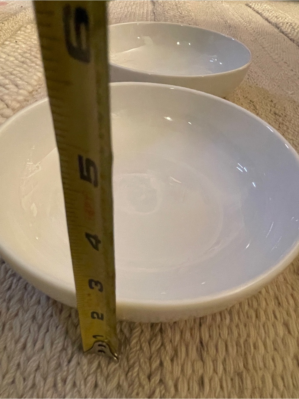 Set of 2 White Shallow Bowls. - Picture 6 of 6